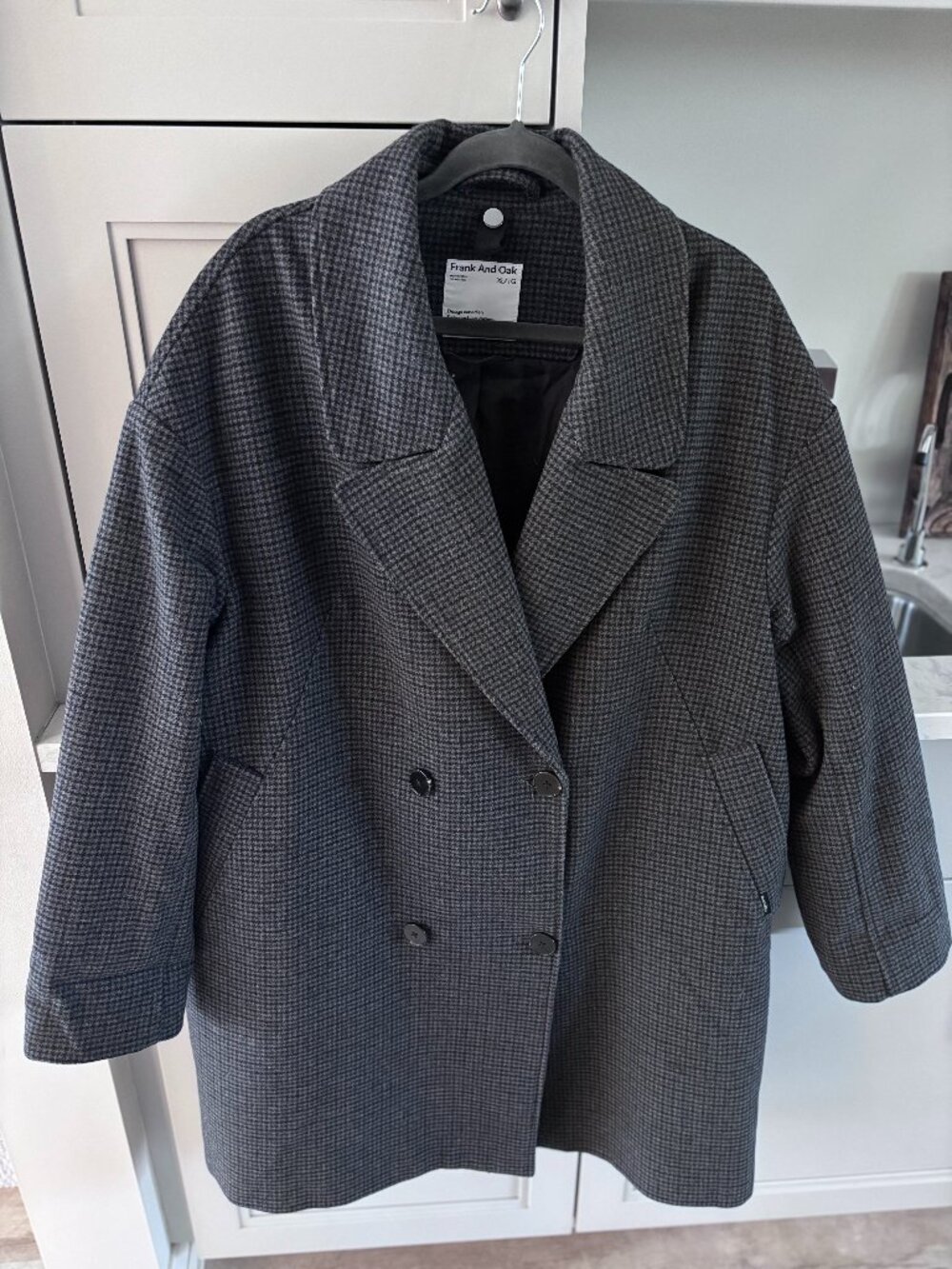 Frank and Oak Plaid Wool Coat - Size XL